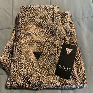 Guess poison python coated print pants
